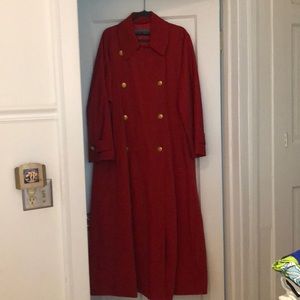 Ellen Tracy red maxi lined wool – lightweight jacket size 6
